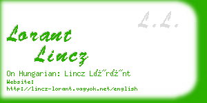 lorant lincz business card